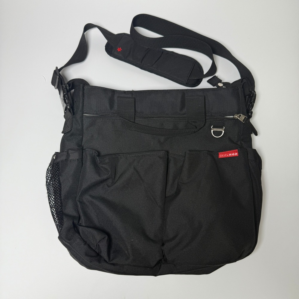 Skip Hop Black‎ Diaper Bag Tote Adjustable Pockets Pregnancy Motherhood